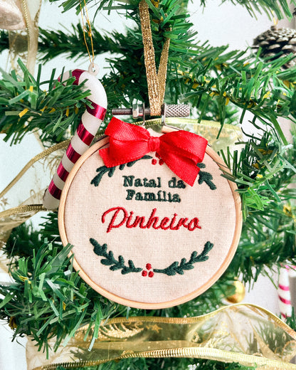 Bastidores de Natal com Nome de Família