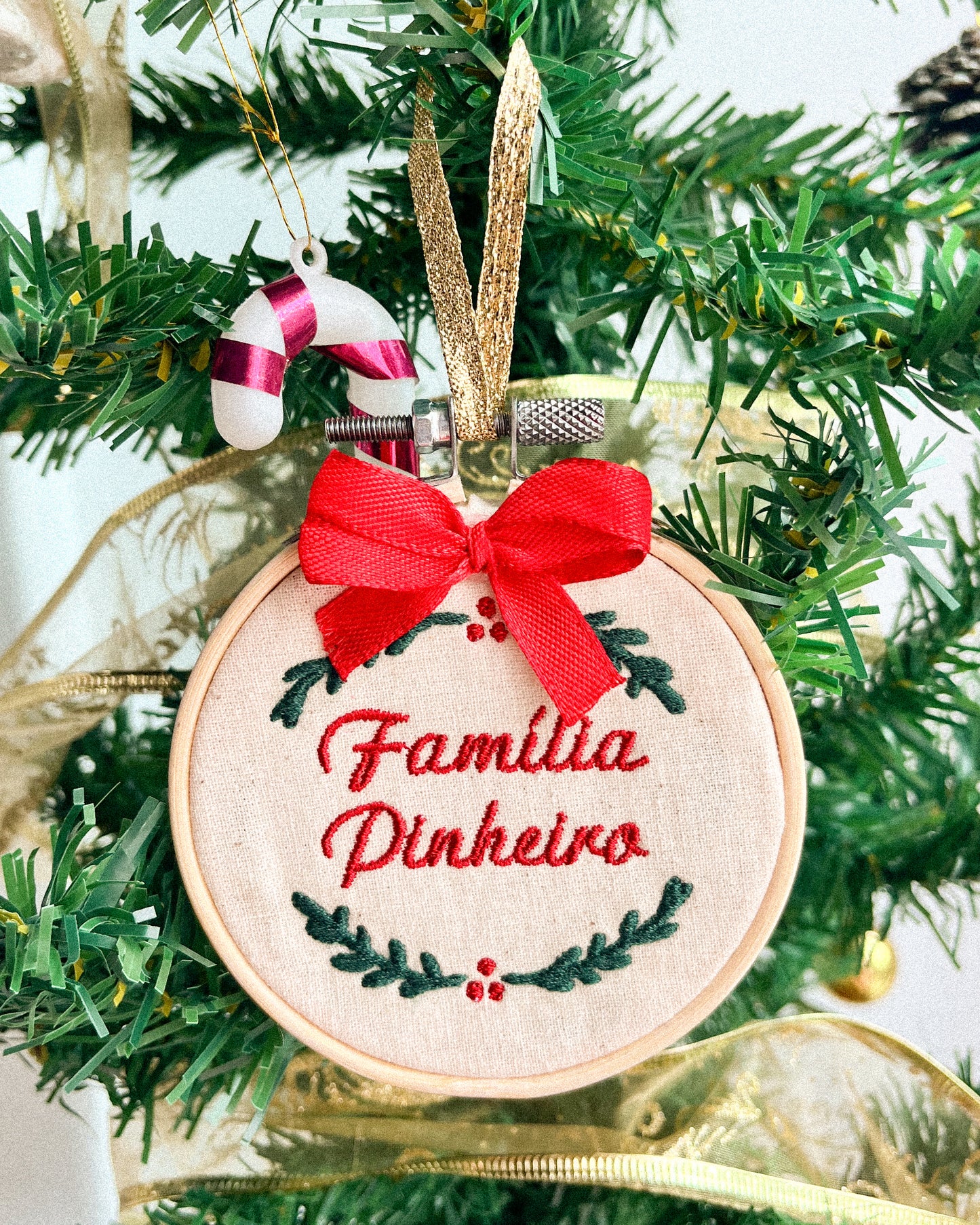 Bastidores de Natal com Nome de Família