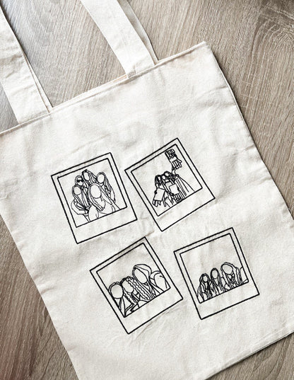 TOTE BAG EM BEGE COM FOTOGRAFIAS POLAROID